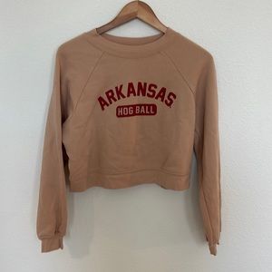 Cropped Sweater, Arkansas Hog Ball, Small